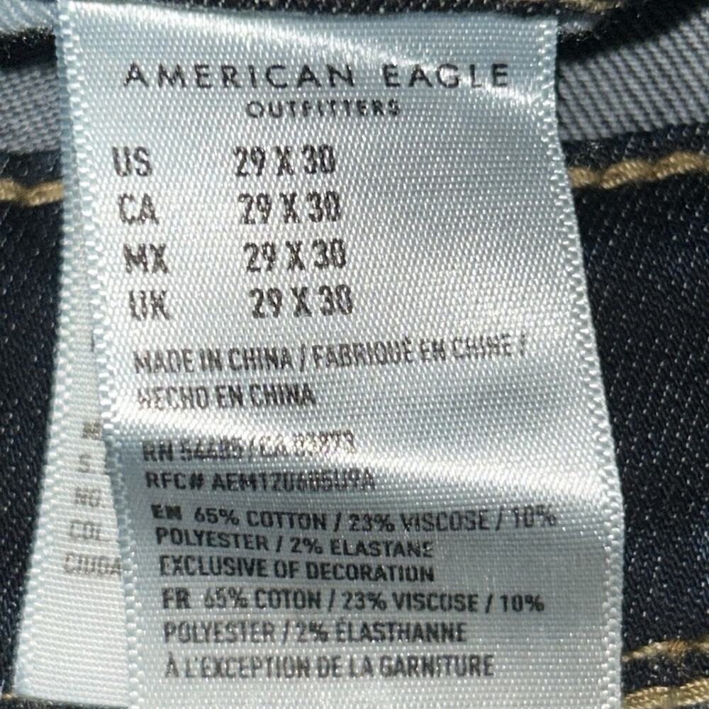 Mens American Eagle Outfitters Dark Blue Slim Denim Size 29 - Picture 7 of 11
